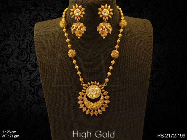 sun flower design antique pendant set